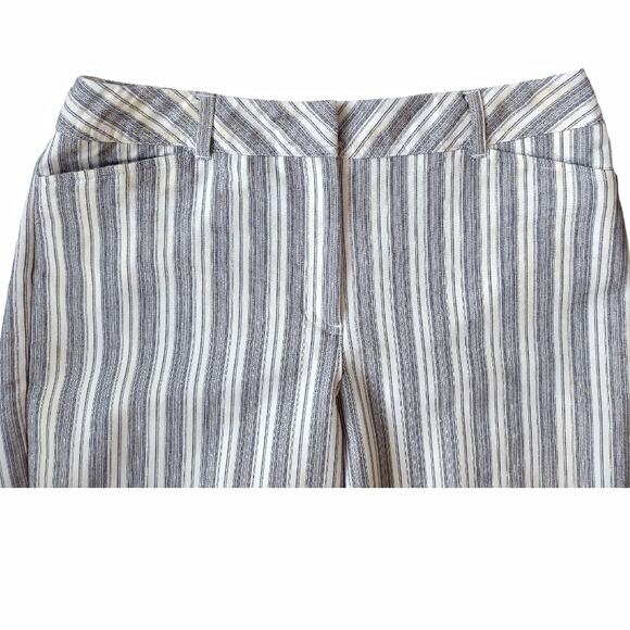JONES WEAR SPORT Cropped Stretch Striped Pants Size 8 Academia Beach Career - Picture 9 of 12